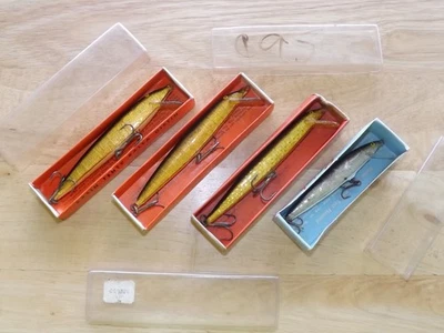 4 cebos flotantes de manivela Minnow trucha lucio lucio finlandés Rapala Rajah de colección los 4 Foto 1 de 4