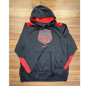Nike Dri-FIT Pullover Hoodie Athletic Training Black Red Large - Picture 1 of 5
