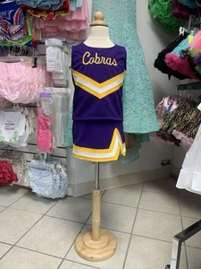 Conjunto de uniforme de porristas con logotipo de cobras púrpura dorado y blanco tallas 2-5 para niños nuevo con etiquetas - Imagen 1 de 2