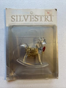 Silvestri Klarglas Schaukelpferd Ornament JOY Sattel rot Herz Halsband - Bild 1 von 11