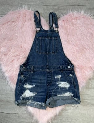 Mono corto American Eagle denim desgastado Tomgirl talla pequeña Foto 1 de 4