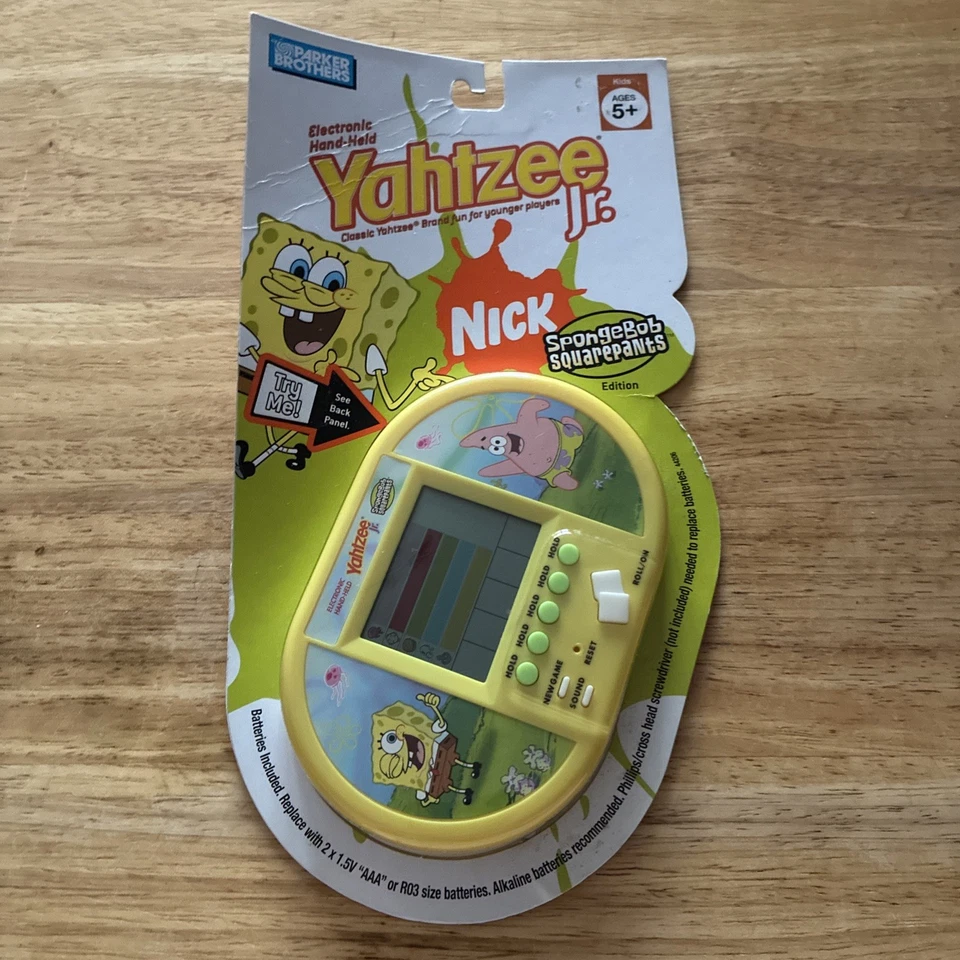 Bob Esponja Pantalones Cuadrados Yahtzee Jr. Juego Electrónico Portátil Hasbro 2005 Foto 1 de 2