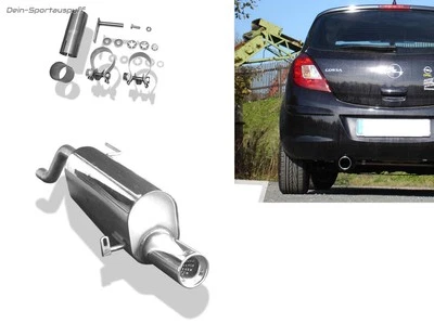 Fox Scarico Sportivo Opel Corsa D Con Paraurti Originale 1x90mm Rotondo Con Ass. - Immagine 1 di 4