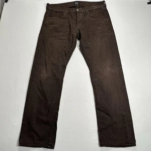 Hudson Byron Five Pocket Straight Jeans Herren 34 *36x 30 Braun Selvedge Hose - Bild 1 von 18