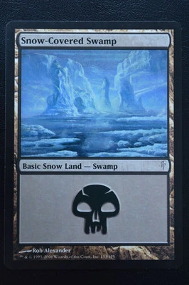 Magic The Gathering MTG SNOW-COVERED SWAMP Coldsnap LP Lightly Played - Image 1 of 2