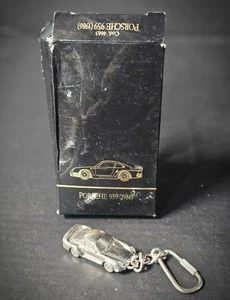 Burago Porche 959 - 1986 Metal Car Keychain 1:87 with Box Made in Italy Rare - Picture 1 of 8