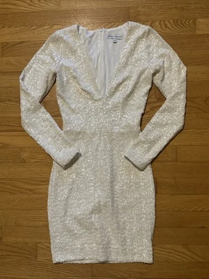 Vestido de lentejuelas Dress the Population blanco crema talla pequeña novia despedida de soltera Foto 1 de 4