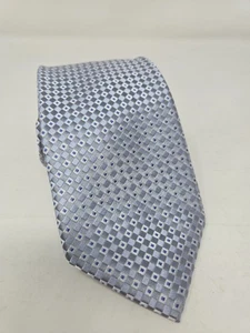 Michael Kors Men's Tie Blue Gray Geometric Pattern Silk Necktie 3.25" Width - Picture 1 of 6