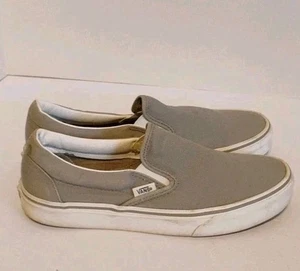 Vans Shoes Off The Wall Slip On Sneakers Gray Canvas Low Top Mens 7 Women's 8.5 - Picture 1 of 8