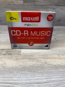 MAXELL 10 Pack CD-R Music 80 Minutes 700 MB 32X Compact Disc DIGITAL NEW SEALED - Picture 1 of 5