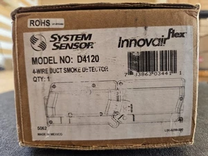 SYSTEM SENSOR D4120 4 WIRE PHOTOELECTRIC 24V AC/DC OR 120VAC DUCT SMOKE DETECTOR - Picture 1 of 6