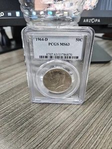 1964-D 50c Kennedy Half Dollar PCGS MS63 - Picture 1 of 2
