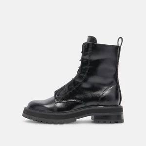 Dolce Vita Women's Ranier Crinkle Patent Boot Midnight - Picture 1 of 26
