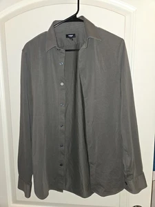 Express Slim 1mx Black Button Down Shirt, Mens - Picture 1 of 6