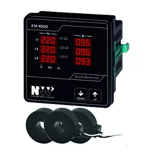 EM-100D NW Einbaumessgerät Fronteinbau Schalttafel Strom Spannung L1 L2 L3 black - Bild 1 von 4