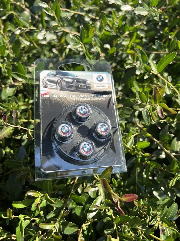 NEW Genuine BMW Valve Stem Cap Set (Roundel) 36110421544
