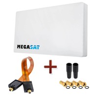 Flach Sat Antenne Megasat H30D 1 TV Flachantenne 3D HD DIGITAL Fensterhalterung