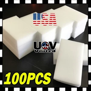 100x Magic Sponge Eraser Melamine Cleaning Foam Home House Auto Cleaning Tool - Picture 1 of 4
