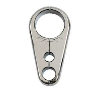 Morsetto per cavi cromato per 1 manubrio adatto per cavi acceleratore e frizione - Picture 1 of 12
