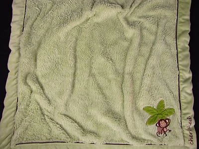 Cobertor de bebê NoJo verde macaco amado e querido pelúcia 28x28 selva de segurança - Imagem 1 de 4