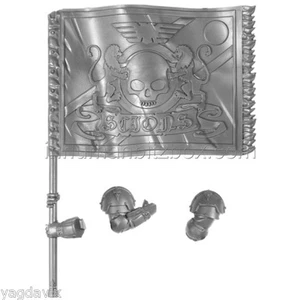 GISC45 PAIRE BRAS BANNIERE MILITARUM TEMPESTUS SCIONS WARHAMMER BITZ WK40 62-63. - Picture 1 of 1