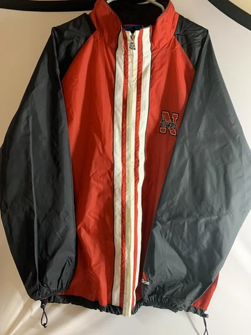 Vintage Adidas Team Blue Tag Nebraska Cornhuskers Windbreaker Size XL, Fits 2XL Cover