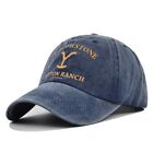 Yellowstone Dutton Ranch Baseball Cap Washed Snapback Hat Vintage Visors