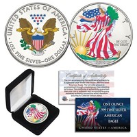 2019 1 oz Colorized 2-Sided American Silver Eagle Coin (BU) with BOX & COA *NEW*