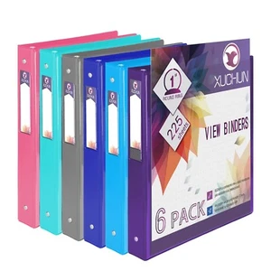XUCHUN 3 Ring Binders 1 Inch,Clear View Binder with 2 Pockets, Holds 225 Shee... - Picture 1 of 6