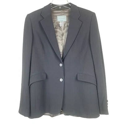 Jigsaw Brown Two Button Contemporary Wool Blend Lined Jacket Size 12 - Image 1 of 4