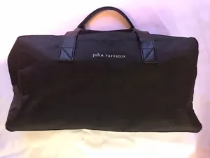John Varvatos Duffle Bag Men's Dark Gray Canvas Handled Weekender Gym Tote - Picture 1 of 5