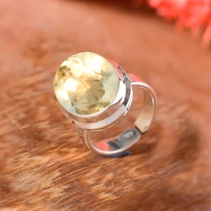 Citrine Topaz Gemstone 925 Sterling Silver Simple Ring Partner Birthday Gift - Picture 1 of 10