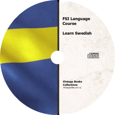 * LEARN TO SPEAK SWEDISH LANGUAGE * FSI TRAINING COURSE * MP3 AUDIO PDF CD * - Image 1 of 2