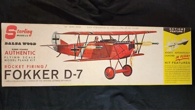 VINTAGE AIRPLANE MODEL KIT FOKKER D-7 BY STERLING MODELS - Image 1 of 4