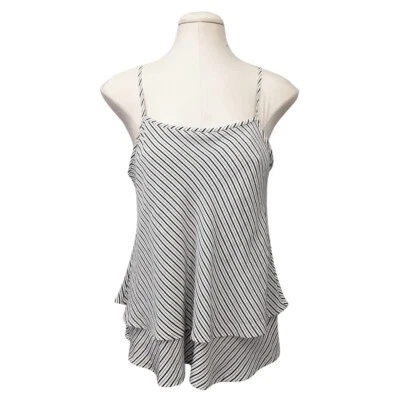 Joie Islaya silk diagonal stripe camisole tank top Blouse black white Size Small - Image 1 of 4