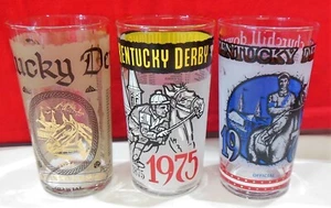 Kentucky Derby Churchill Downs Mint Julep Tumblers Lot of 3 1974, 1975, 1976 - Picture 1 of 9