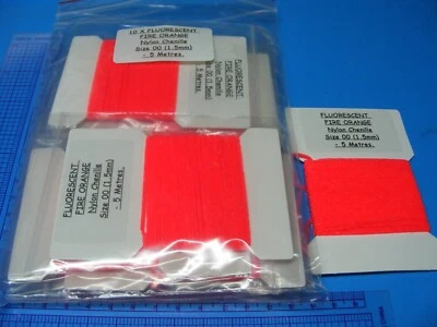 10 x 5m (50M) of Size 00 (1.5mm) Chenille in FLUORESCENT FIRE ORANGE, Fly Tying — 第 1/2 张图片