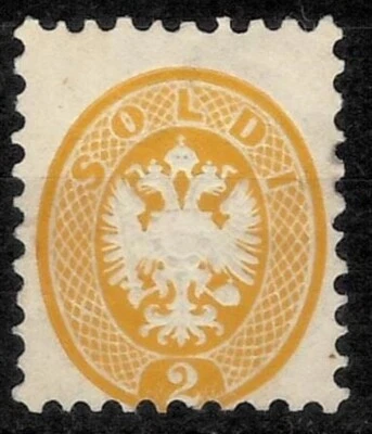 Austria Empire 1858 Lombardy Venetia - 2 Soldi perforation 9½ MNG - Image 1 of 2