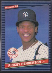 1986 Donruss #51 Rickey Henderson NEw York Yankees