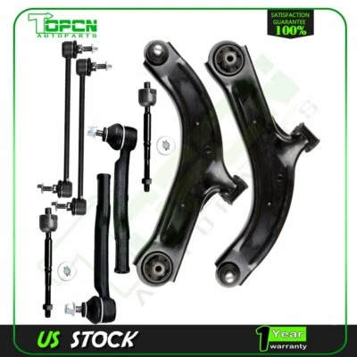 8x Front Steering Set Control Arms Tie Rods Fits 2007-2013 Nissan Cube & Versa Foto 1 de 4