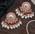 Indian Bollywood Earrings Jewellery Gold Plated Meenakari Wedding Jhumka Jhumki