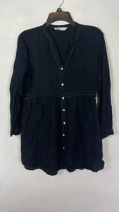 Zara Womens Mini Shirt Dress Button Up Long Sleeve Black Size XS. - Picture 1 of 14