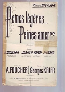Partition Ancienne - peines legeres peines ameres - chanson - Imagen 1 de 1