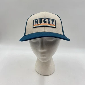 Mugsy Truckermütze Snapback Mesh Cap creme türkis Patch Logo Retro-Stil verstellbar - Bild 1 von 8