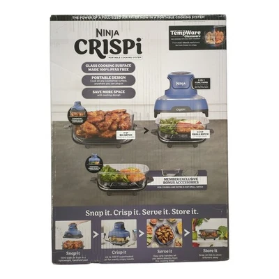 Ninja Crispi 5-in-1 Portable Glass Air Fryer Cooking System, Blue - Image 1 of 3