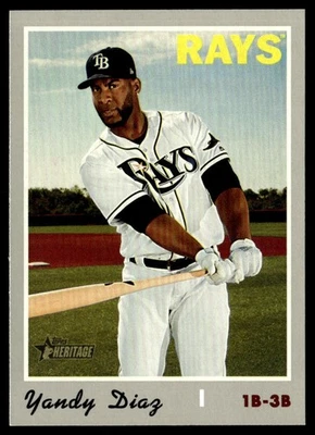 2019 Topps Heritage Yandy Diaz Tampa Bay Rays #636 - Image 1 of 2