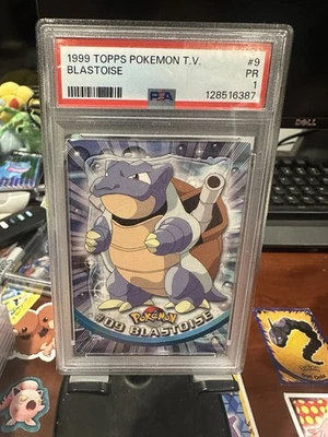 1999 BLASTOISE Topps Pokemon Series 1 Red Logo  Psa 1 - Image 1 of 2