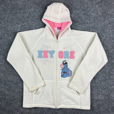 Linda sudadera con capucha bordada polar cremallera completa blanca rosa XL de Disney Eeyore para mujer Foto 1 de 4