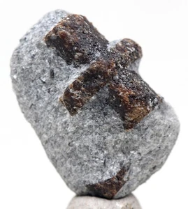 STAUROLITE Crystal Mineral Specimen Cluster Fairy Cross KEIVY RUSSIA - Picture 1 of 4