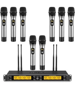 TONOR Wireless Microphone System, 12-Channel UHF Cordless Mic, 8 Handheld Mic - Picture 1 of 3